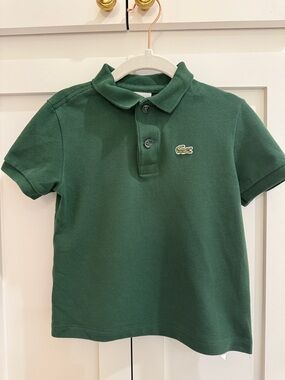 Lacoste Kids Dark Green Short Sleeve Polo 4T RUNS SUPER SMALL!